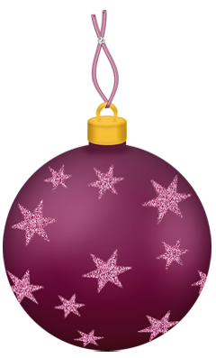 This png image - Transparent Red Christmas Ball with Stars Ornament, is available for free download