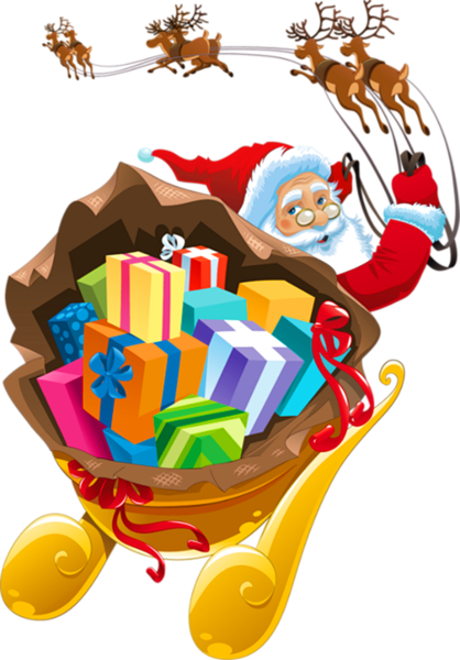 This png image - Transparent Santa Claus-with Sled, is available for free download