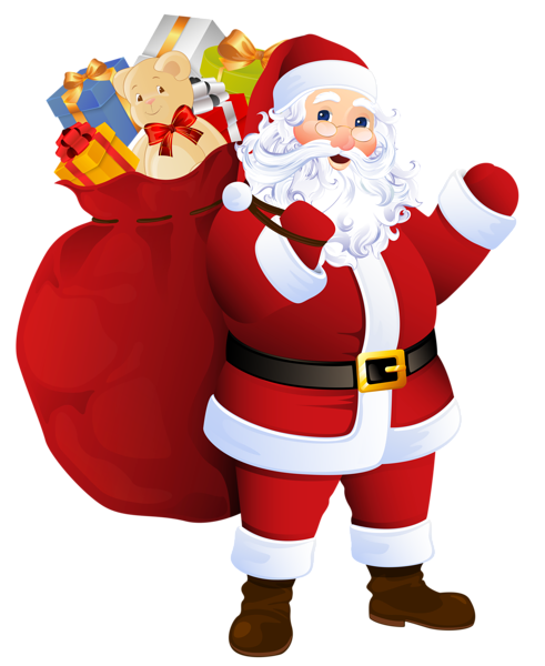 This png image - Transparent Santa Claus with Bag of Gifts, is available for free download