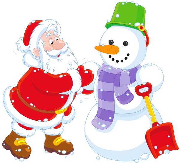 This png image - Transparent Santa and Snowman PNG Clipart, is available for free download