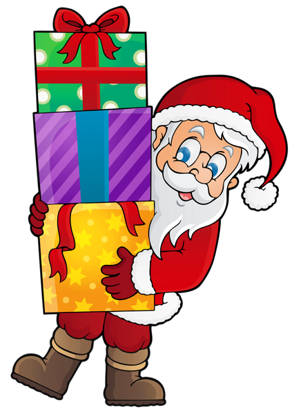 This png image - Transparent Santa with Presents PNG Clipart, is available for free download
