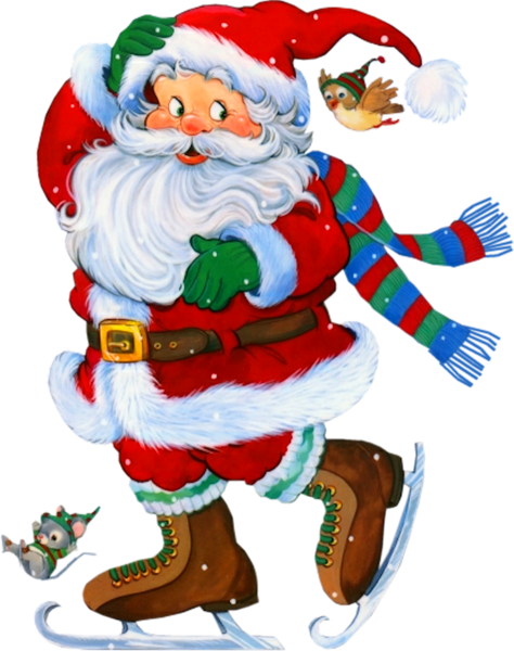 This png image - Transparent Santa with Skates Clipart, is available for free download