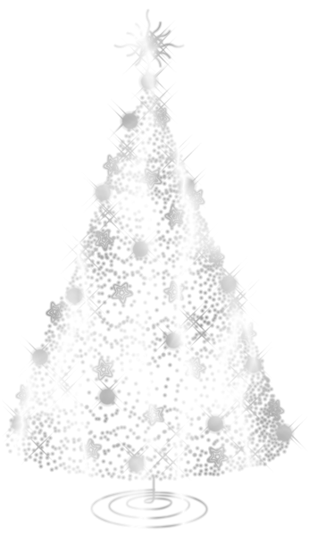 This png image - Transparent Silver Decorative Christmas Tree PNG Clipart, is available for free download