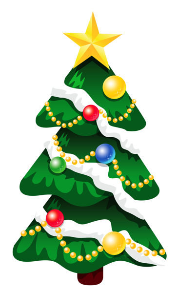 This png image - Transparent Snowy Deco Xmas Tree with Star PNG Clipart, is available for free download