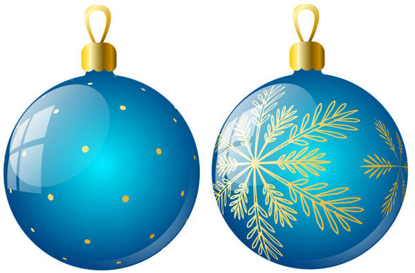 This png image - Transparent Two Blue Christmas Balls Ornaments Clipart, is available for free download
