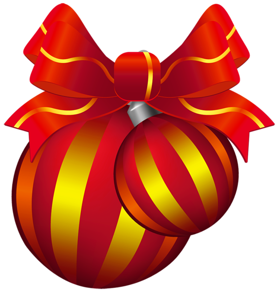 This png image - Two Transparent Red and Yellow Christmas Ball PNG Clipart, is available for free download