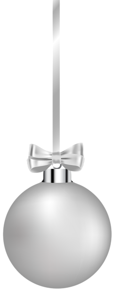 This png image - White Hanging Christmas Ball PNG Clipart Image, is available for free download