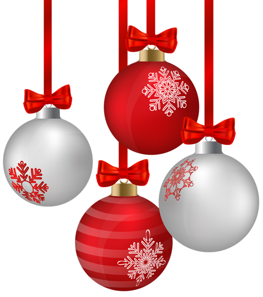 This png image - White and Red Hanging Christmas Ornaments PNG Clipart Image, is available for free download