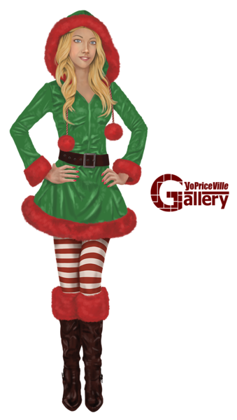 This png image - Christmas Elf Girl Painting PNG Clipart, is available for free download