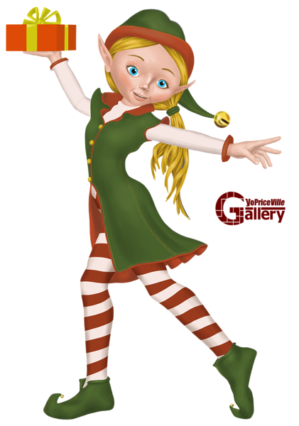 This png image - Cute Christmas Elf Painting PNG Clipart, is available for free download