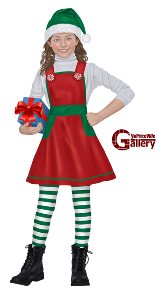 This png image - Elf Girl Christmas Painting PNG Clipart, is available for free download