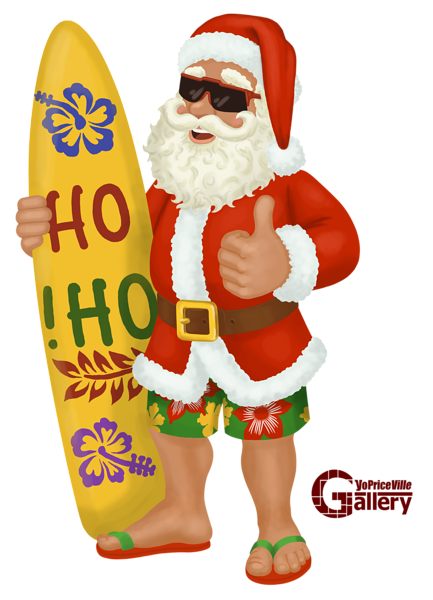 This png image - Santa Claus with Surf Painting PNG Clipart, is available for free download