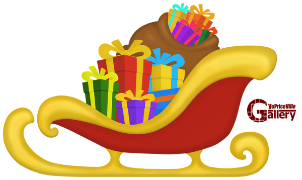 This png image - Santa Sleigh with Gifts Painting PNG Clipart, is available for free download