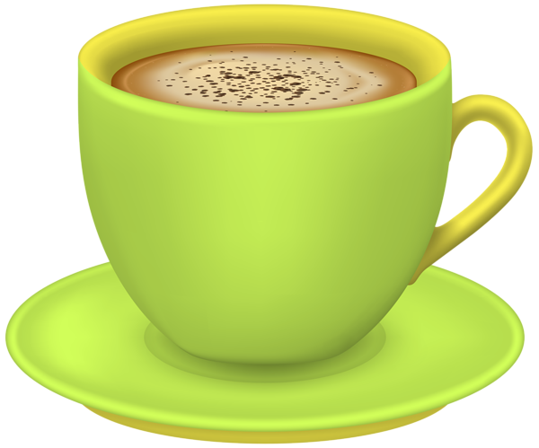 This png image - Green Yellow Cup of Coffee PNG Clipart, is available for free download