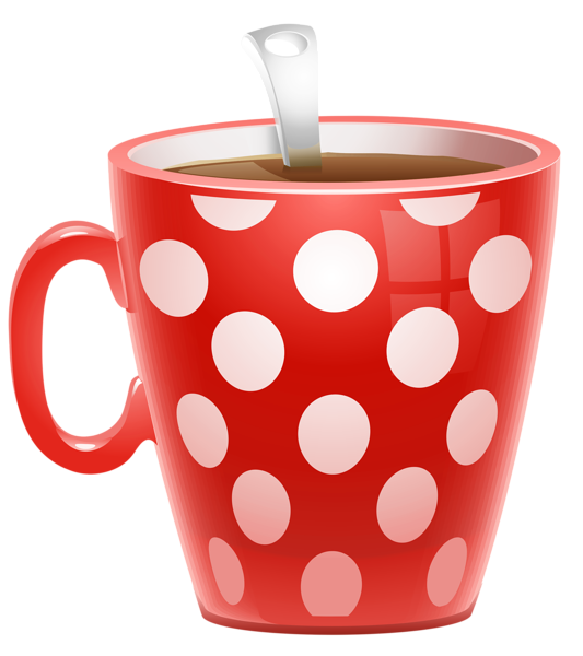 This png image - Red Dotted Coffee Cup PNG Clipart Picture, is available for free download