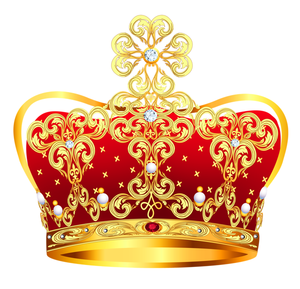 This png image - Gold and Red Crown with Pearls PNG Clipart Picture, is available for free download
