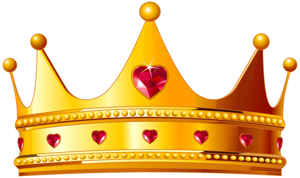 This png image - Golden Crown with Hearts PNG Clipart Image, is available for free download