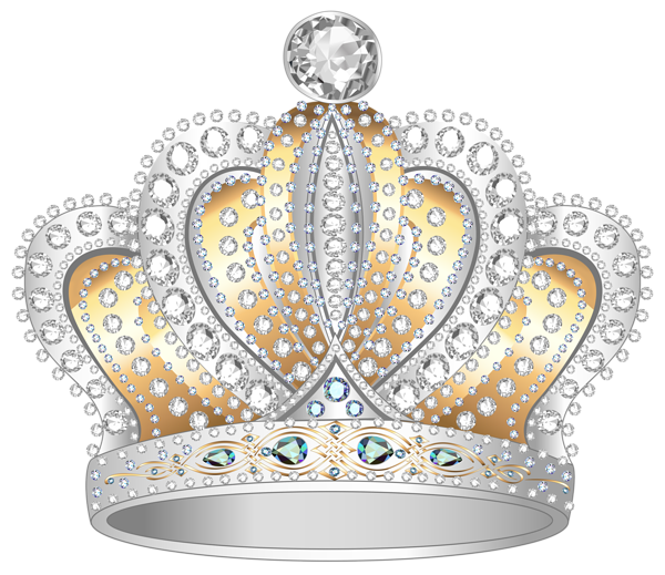 This png image - Silver Gold Diamond Crown PNG Clipart Image, is available for free download