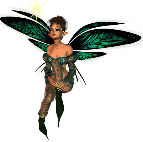 This png image - Cute 3D Green Female Elf Free Clipart, is available for free download