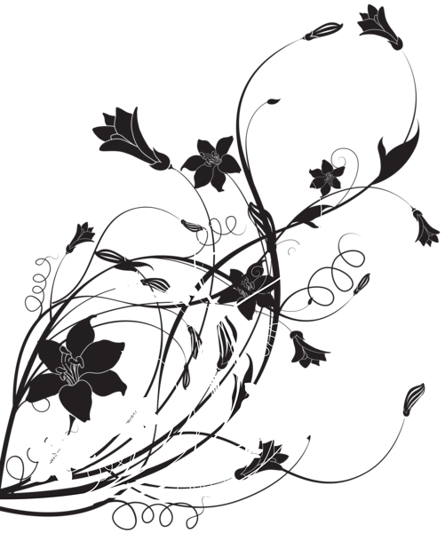 This png image - Black White Floral Decoration PNG Clip Art, is available for free download
