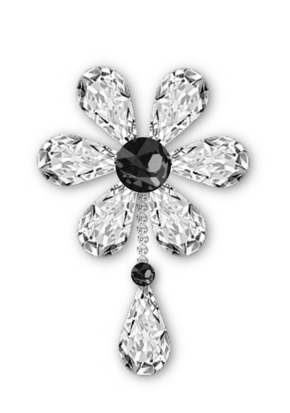 This png image - Black and White Diamond Flower Jewelry, is available for free download
