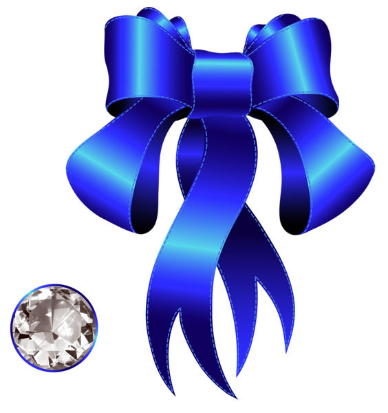 This png image - Blue Decorative Bow with Diamond PNG Clipart, is available for free download