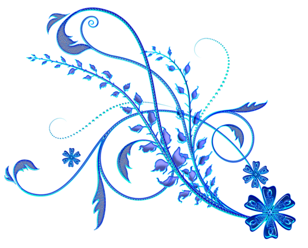 This png image - Blue Floral Ornament PNG Picture, is available for free download