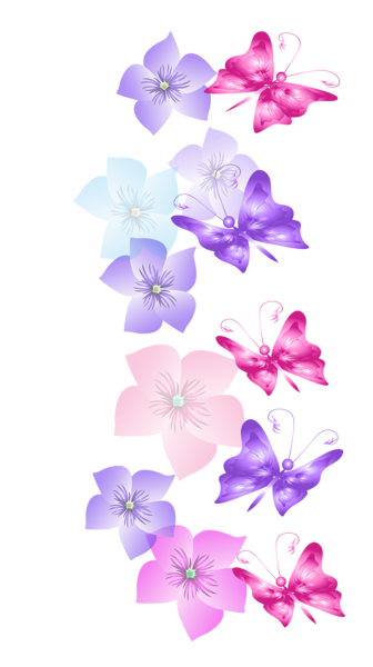 This png image - Butterflies and Flowers Decoration PNG Clipart, is available for free download