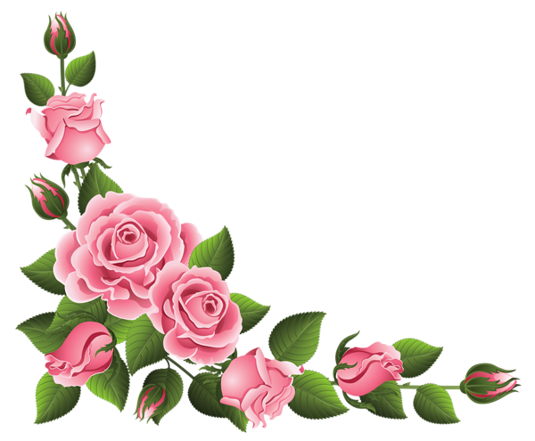 This png image - Corner Decoration with Roses PNG Clipart Picture, is available for free download