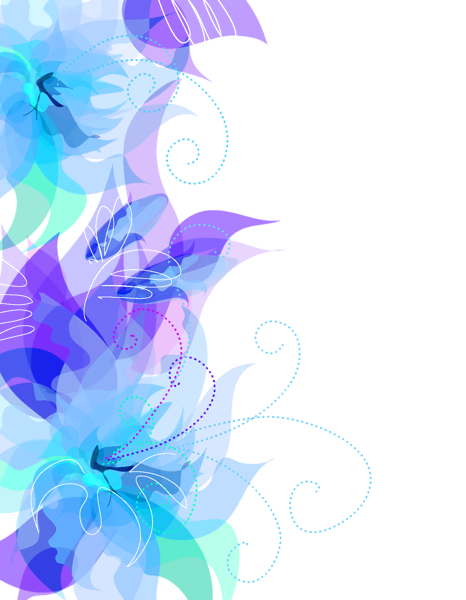 This png image - Cute Blue Floral Decoration Transparent PNG Clipart, is available for free download