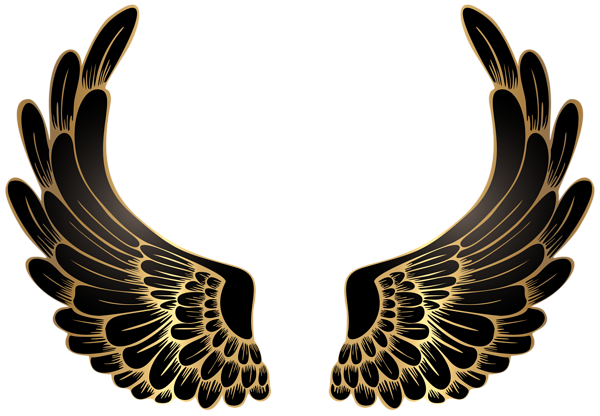 This png image - Decorative Black Wings PNG Clipart, is available for free download