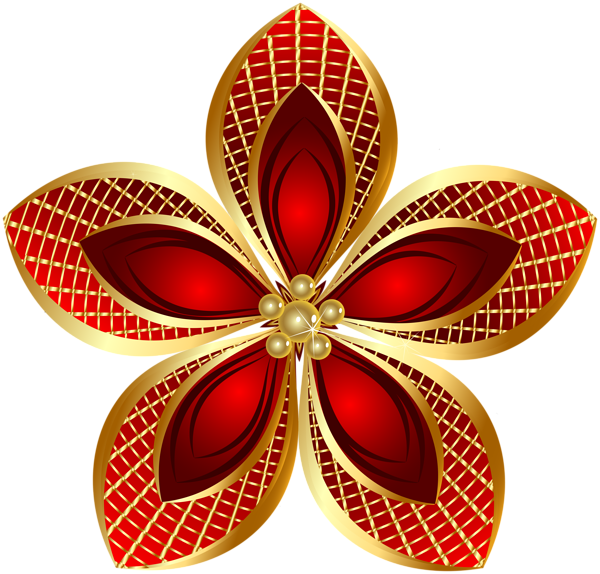 This png image - Decorative Gold Flower PNG Clip Art Image, is available for free download