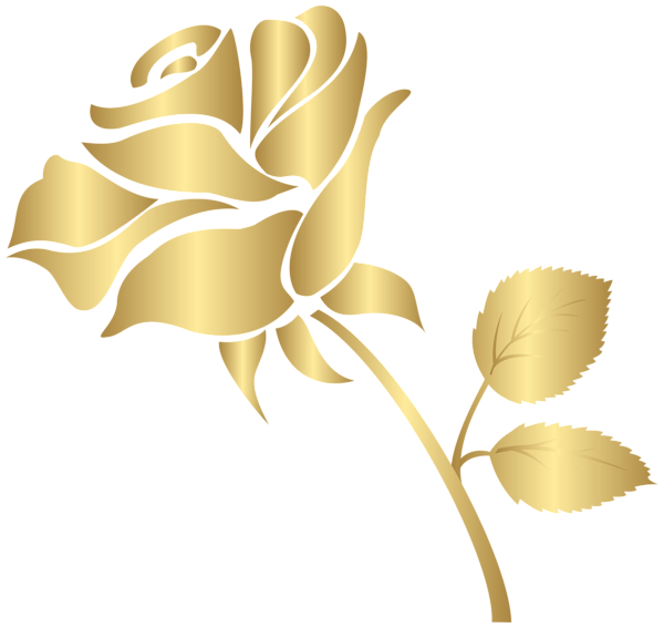 This png image - Decorative Gold Rose PNG Clip Art Image, is available for free download