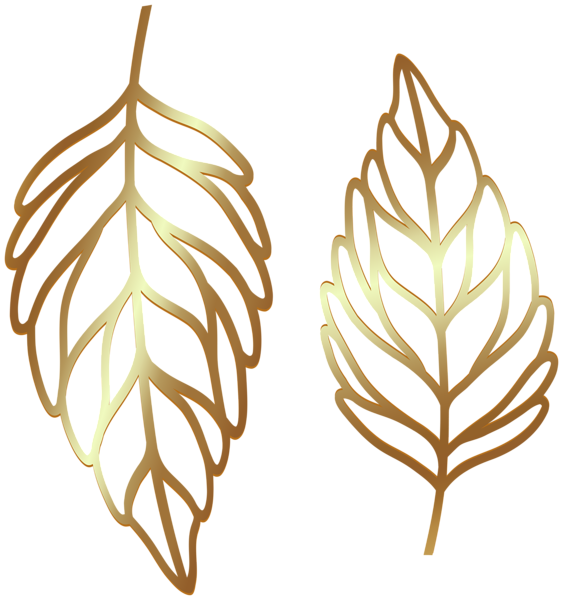 This png image - Decorative Golden Leaves Transparent Image, is available for free download