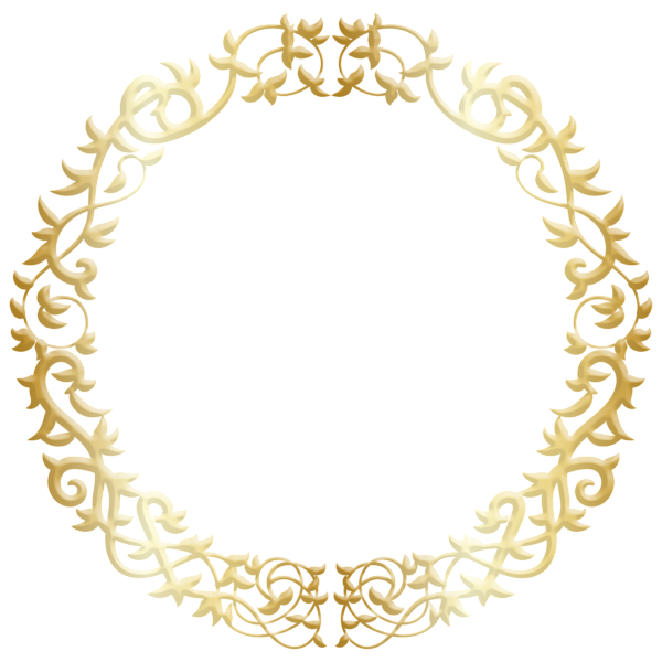 This png image - Decorative Golden Round Border PNG Clipart, is available for free download