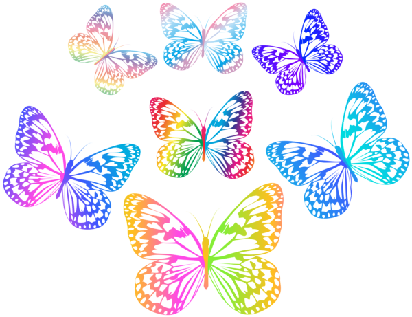 This png image - Decorative Multicolored Butterflies PNG Clip Art, is available for free download