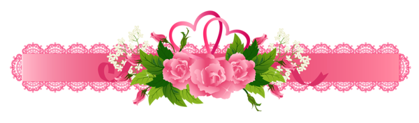 This png image - Decorative Pink Ribbon with Roses PNG Clipart, is available for free download