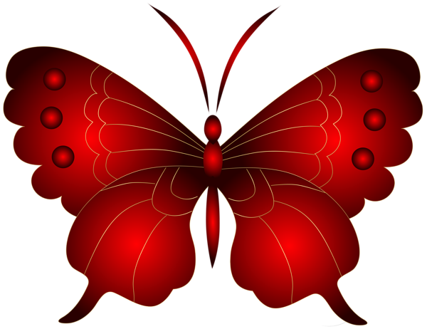 Decorative Red Butterfly PNG Clip Art Image | Gallery Yopriceville ...