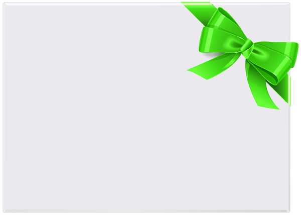 This png image - Empty Card with Green Ribbon PNG Clip Art, is available for free download