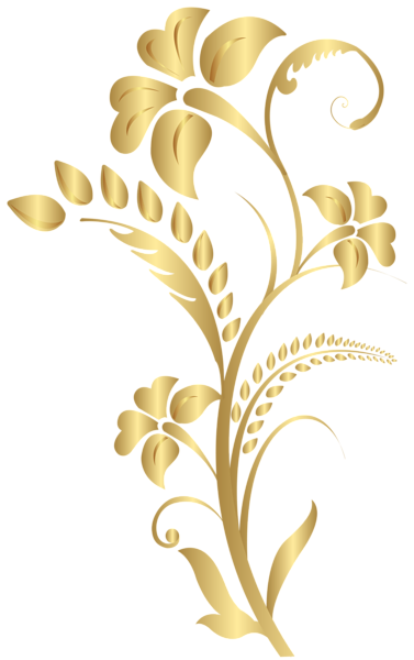 This png image - Floral Element Gold PNG Clip Art Image, is available for free download