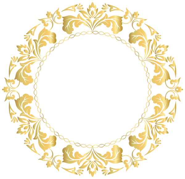 This png image - Floral Gold Round Border Frame Clip Art Image, is available for free download