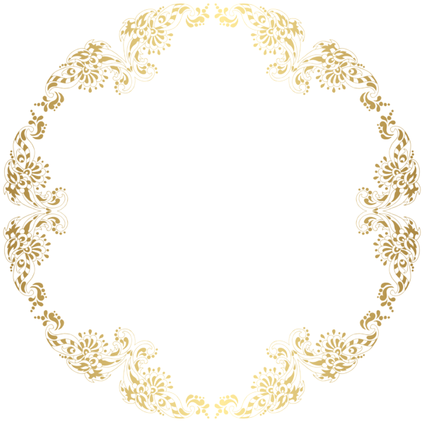 Floral Gold Round Border PNG Transparent Clip Art ...