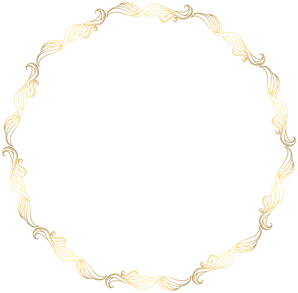This png image - Floral Gold Round Border Transparent Clip Art Image, is available for free download