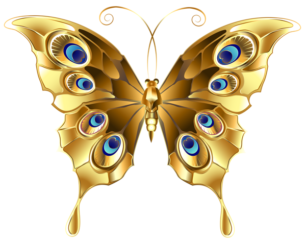 This png image - Gold Butterfly PNG Clip Art Image, is available for free download