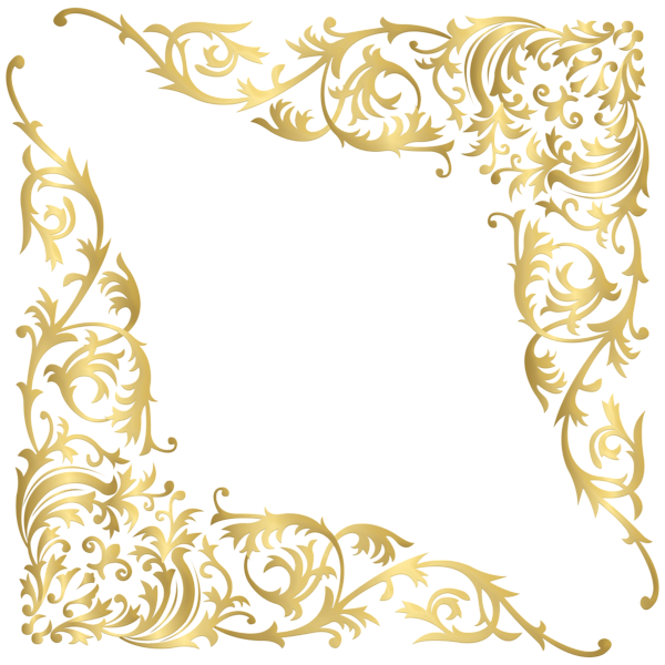 This png image - Gold Corners Floral PNG Transparent Clipart, is available for free download
