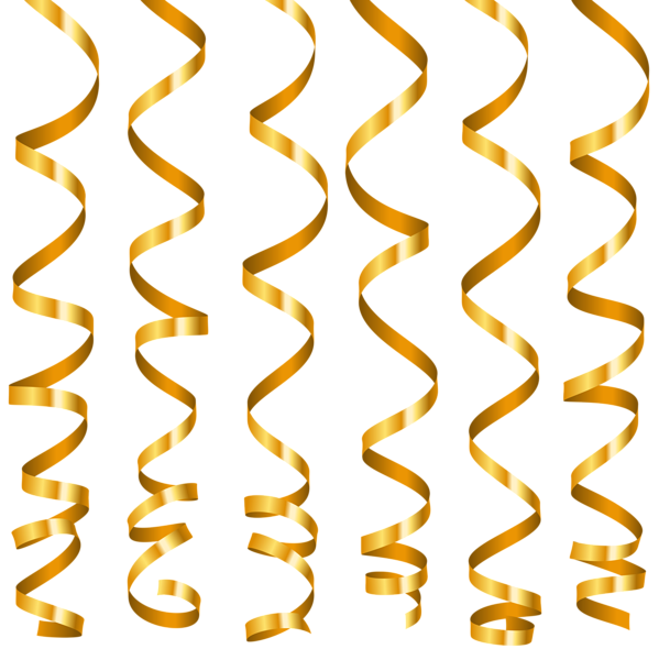 This png image - Gold Curly Ribbons PNG Clipart Image, is available for free download