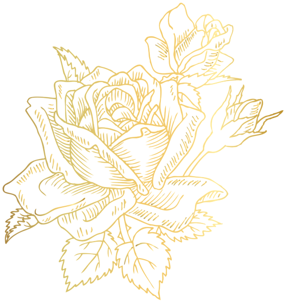 This png image - Gold Deco Rose PNG Clip Art Image, is available for free download