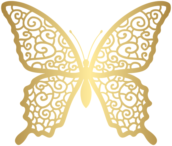 This png image - Gold Decorative Butterfly PNG Clip Art Image, is available for free download