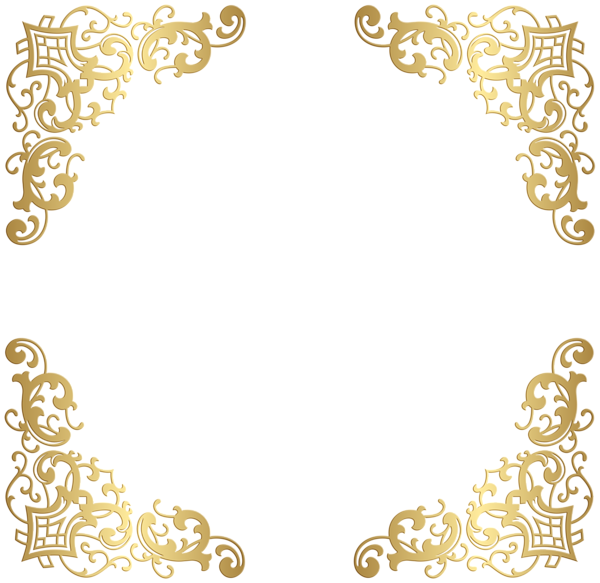 This png image - Gold Decorative Corners Transparent Clip Art Image, is available for free download