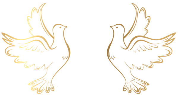 This png image - Gold Doves Decoration Transparent PNG Clip Art Image, is available for free download